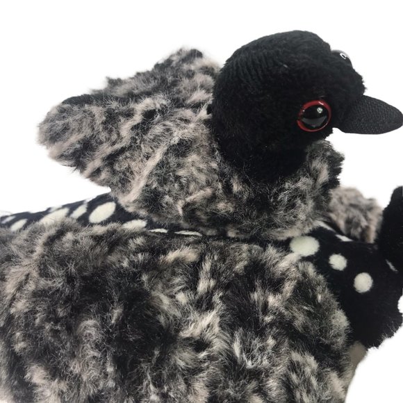 The Petting Zoo Plush Duck White with Black White Dots.  Small Duckling on Back. - Picture 10 of 11